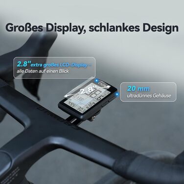 Велокомп'ютер CYCPLUS GPS ANT+ Bluetooth 5.0, 2.8