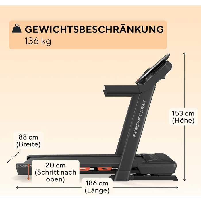 Бігова доріжка ProForm Carbon TLX - для ефективних кардіотренувань