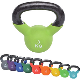 Гиря з масивного чавуну з вініловим покриттям, 2-20 кг – Kettlebell для фітнесу, тренувань та кросфіту