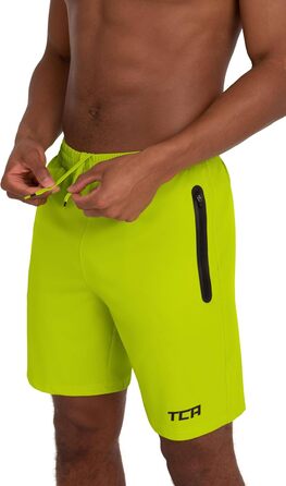 Шорти спортивні чоловічі короткі, жовті (XL) з кишенями на блискавці - TCA