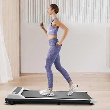 Бігова доріжка Walking Pad для дому та офісу, компактна, з LCD-дисплеєм і пультом, під стіл, біла