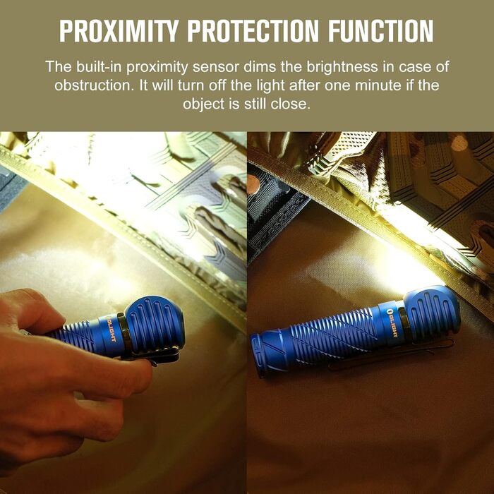 OLIGHT Perun 2: Налобний ліхтар 2500 люмен, 166 метрів освітлення, USB, 5 режимів, таймер, для бігу, риболовлі, кемпінгу (блакитний)