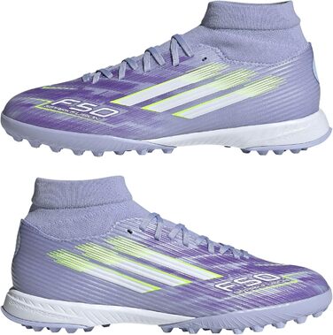 Жіночі футбольні бутси adidas F50 SPARKFUSION League Mid Turf 39 1/3 EU, фіолетовий, лимонний, пурпурний кольори