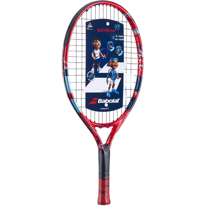 Дитяча тенісна ракетка Babolat Ballfighter 19, 170 г, синьо-червона, натягнута