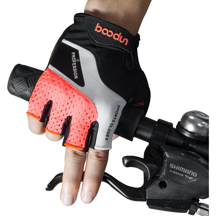 Велосипедні рукавички для чоловіків та жінок, напівпальцеві, дихаючі, антиковзні - помаранчевий, розмір M