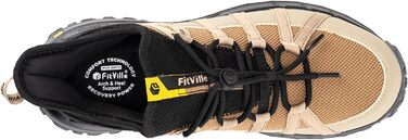 Черевики для трекінгу чоловічі FitVille, широкі, підошва не слизька, зручні, дихаючі, для походів у гори, легкі, кросівки 43 EU, теплі, бежево-пісочні