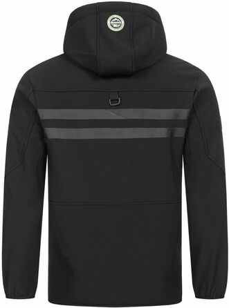 Чоловіча водонепроникна куртка-софтшелл Geographical Norway Royaute з капюшоном, тактичний віндбрейкер для гірських походів та лиж, чорно-зелена, XL