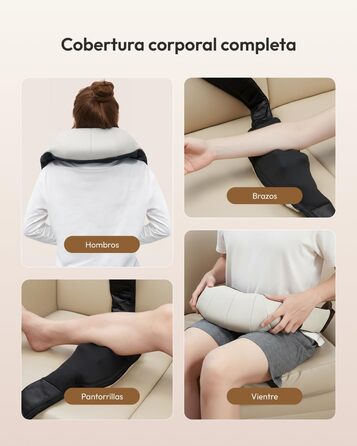 Масажний накид для крісла з підігрівом та 3D масажем, Shiatsu масажер для спини з 3 рівнями інтенсивності, Romm (V-WMN01)