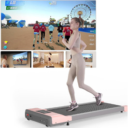 Walking Pad Max - біговий килимок для дому з тренувальним режимом, тихий, з офісним столом, рожевий, 90 см