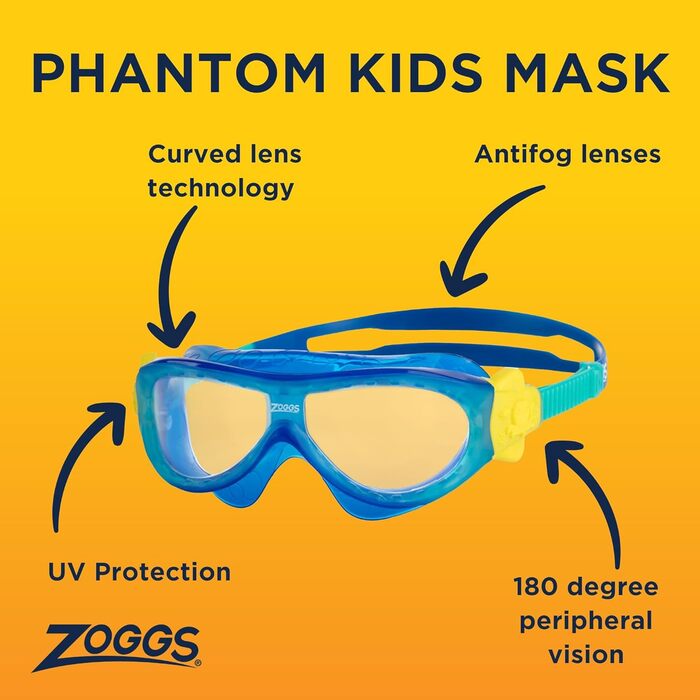 Дитяча маска для плавання Zoggs Phantom, синя/блакитна, до 8 років