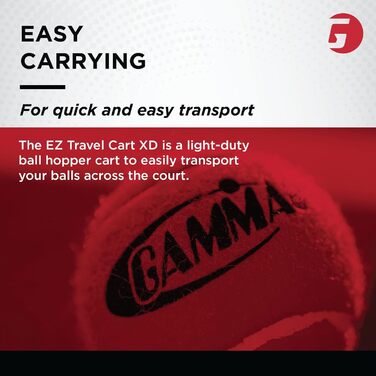 Сумка-корзина для тенісних м'ячів Gamma Sports EZ Travel Cart Pro, місткість 150, легка складна конструкція, з преміум-чохлом