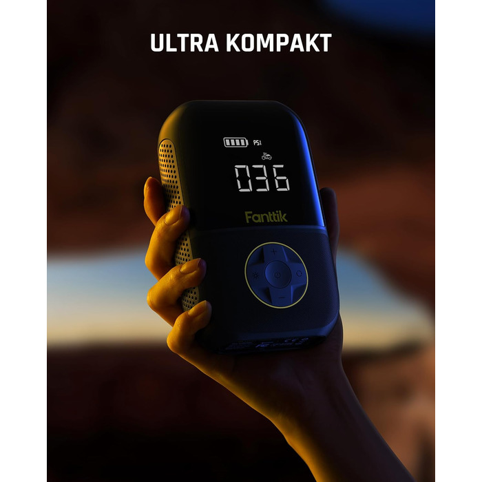Електричний насос-компресор Fanttik X8 Mini, 150 PSI, портативний, з LCD-екраном, для авто, велосипедів, мотоциклів та м'ячів