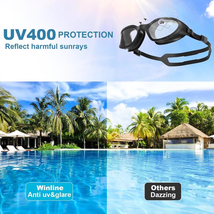 Окуляри для плавання унісекс з антифогом і UV-захистом, водонепроникні, для дорослих і підлітків