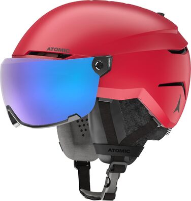 Лижний шолом ATOMIC Savor Visor Stereo з візором, червоний, максимальна амортизація, система вентиляції Aircon, дзеркальне покриття для чіткого огляду