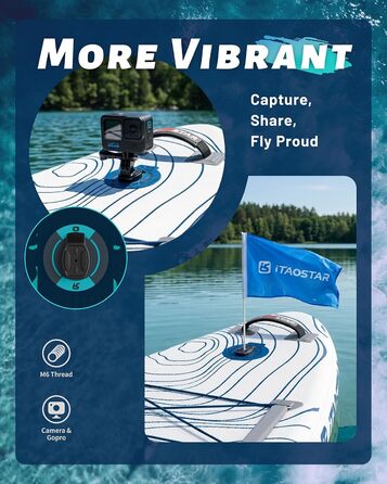 SUP-дошка iTAOSTAR Adventure 365x88/99 см з сидінням, надувний сапборд для підлітків/дорослих, 5 плавників, чорний