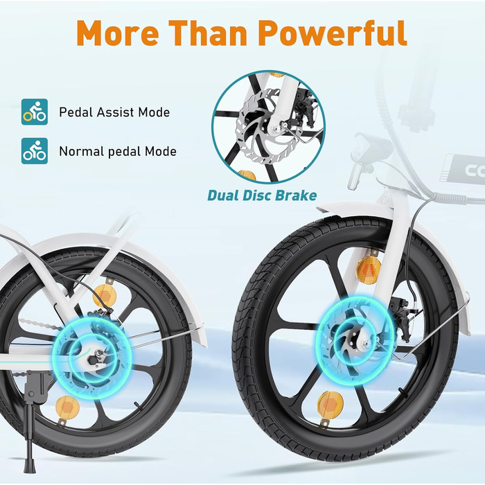 Складаний електровелосипед COLORWAY BK5 16”x2,125”, міський eBike з педальною підтримкою, 2 режими, акумулятор 36В 8,4А·год, мотор 250Вт, для дорослих, унісекс
