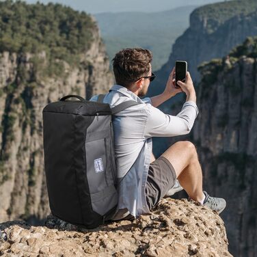 Спортивна сумка-рюкзак Laripwit 40 л для чоловіків і жінок, водонепроникна тренувальна сумка з відділенням для взуття і вологих речей, сіра