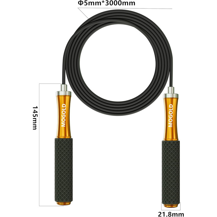 Стрибкове канат для чоловіків, жінок, дітей – з подвійним кульковим підшипником, 360-градусним обертанням, металевою ручкою, силіконовим покриттям, регульований, 3 м, для фітнесу, схуднення (срібний)