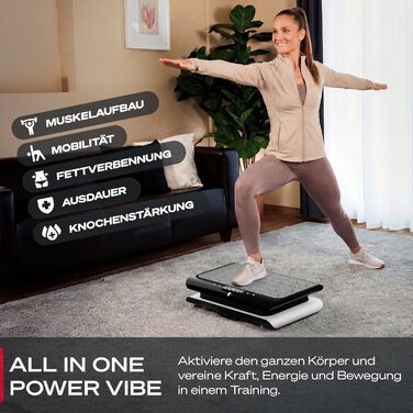 Віброплатформа Sportstech sVibe Lite (біла) до 120 кг: для схуднення, спалювання жиру, нарощування м'язів, тренування всього тіла, 99 рівнів інтенсивності, німецька якість