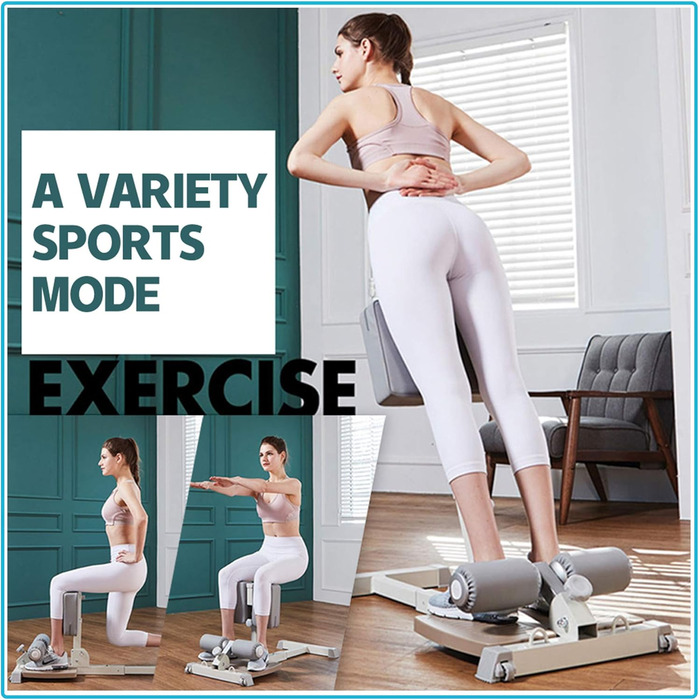 ЛеїкФітнес Сіді Скват Бенч - тренажер для пресу та ніг, багатофункціональний, для дому та фітнес-клубу, бежевий