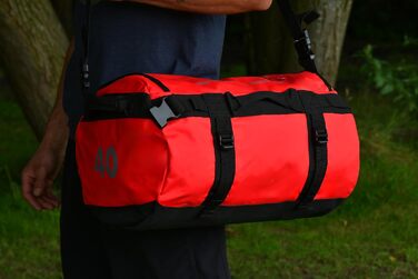 Водостійка сумка-рюкзак STEIN Metro 40 л, червона — трансформер з ПВХ-покриття, компресійними ременями та м'якими плечовими ременями