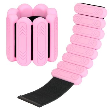 Набір манжет для ніг та зап'ясть 2шт, 1 кг (0,5 кг*2), рожевий. Підходить для фітнесу, йоги, пілатесу, ходьби та бігу.