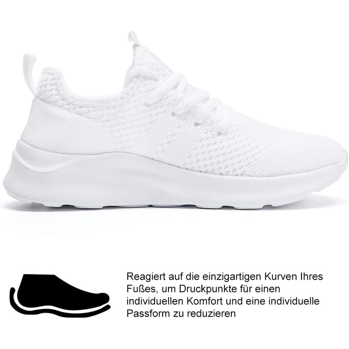 Жіночі кросівки Damen для бігу, тенісу та активного відпочинку, білі, 43 EU, дихаючі, легкі, з антиковзким протектором