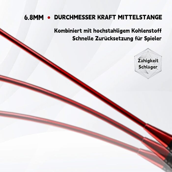 Набір для бадмінтону Federball: 2 ракетки, 2 воланчики, сумка (82 г, карбон)