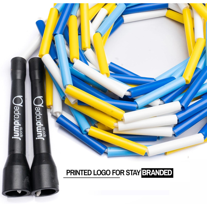 Стрибкове канат Double Dutch BEAD, 4.90 м, чорний-аквамарин