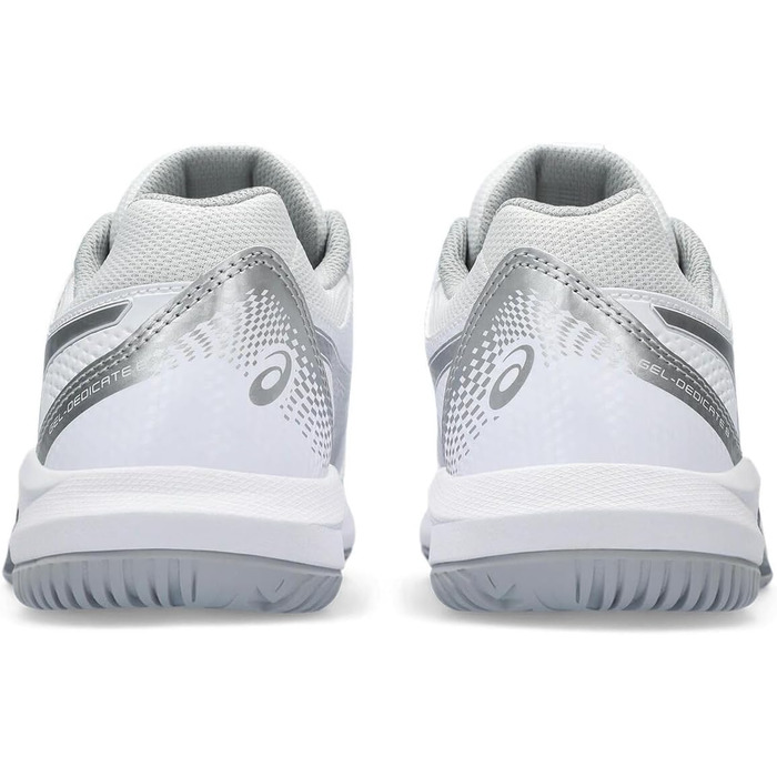 Жіночі тенісні кросівки ASICS Dedicate 8 білого та сріблястого кольорів, розмір 40.5 EU