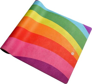 Йога-мат Yoga Design Lab Combo Rainbow 3.5 мм, нековзкий, натуральний каучук, рушник-килимок 2-в-1, з ременем для перенесення, для інтенсивних тренувань