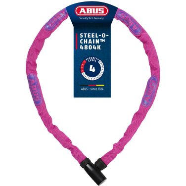 Ланцюговий замок для велосипеда ABUS Steel-O-Chain 4804K, спеціальна сталь, рівень безпеки 4, рожевий, 75 см