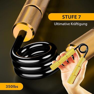 PowerGripper Metall - Тренажер для рук та зап'ястя (до 160 кг) Gold | Power RPM