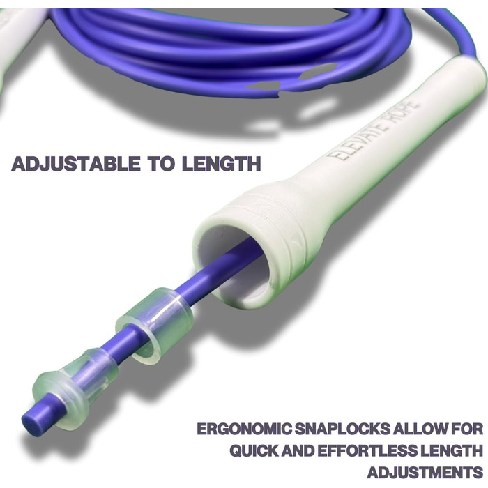 Професійне скакалка Elevate Speed Rope MAX з міцного PVC, нейлонового сердечника, довжина до 3 метрів, чорні/білі ручки (фіолетовий)