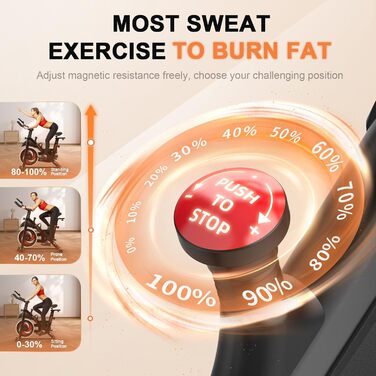 Кітопа: Велотренажер для дому зі Smart Bluetooth та LCD-дисплеєм, тихий велоергометр з регулюванням опору для кардіотренувань, максимальне навантаження 150 кг, магнітний