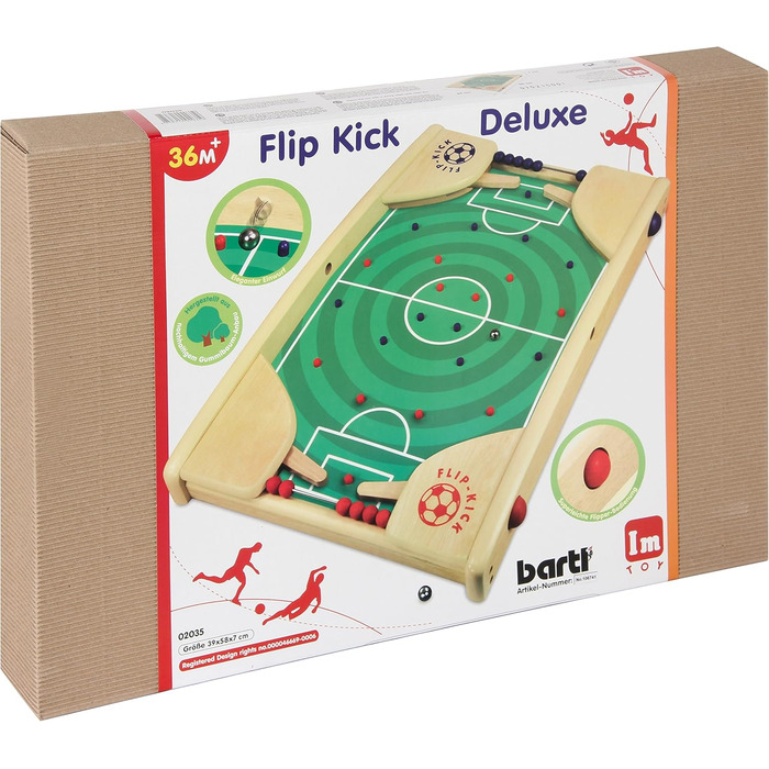 Настільна гра Bartl Flip Kick Deluxe 58 см — фліппер та кікер для 2 гравців, для дітей та дорослих від 4 років