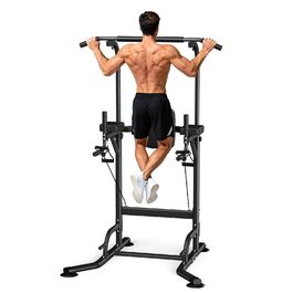 Багатофункціональна турнікова станція Dskeuzeew Power Tower для домашнього фітнесу, стійка для підтягувань та брусів, макс. навантаження 205 кг, чорна