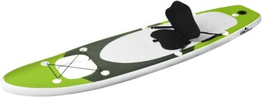 Надувна SUP-дошка для дорослих vidaXL 300x76x10 см, зелена, комплект для серфінгу та падлбордингу