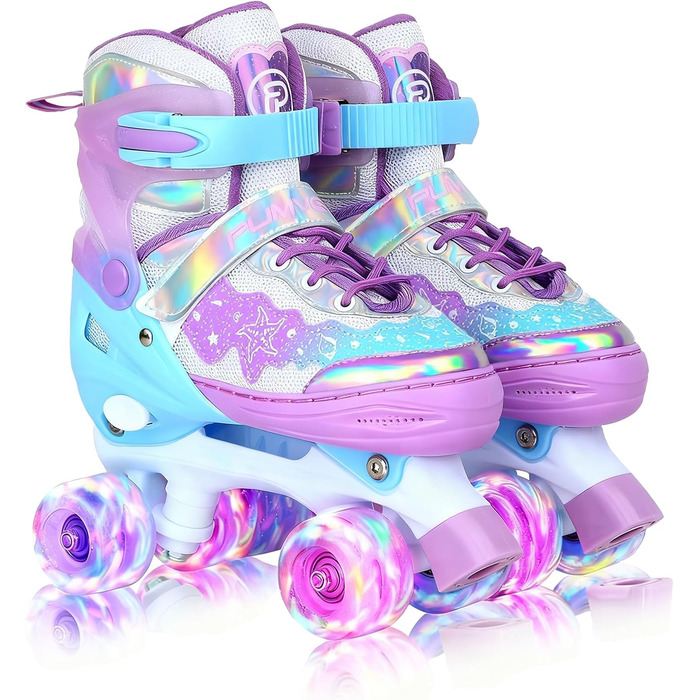 Дитячі ролики PUMVEX з регулюванням розміру, 8 світлових коліщаток, для дівчаток та хлопчиків, ідеальний подарунок на Новий рік та день народження