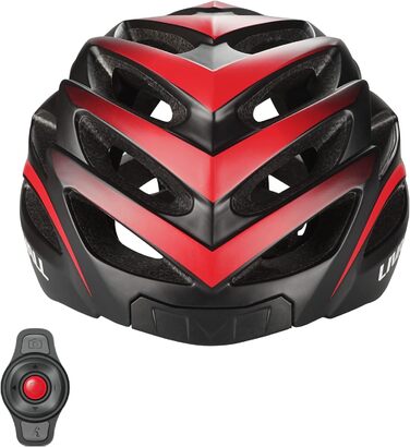 Смарт-велошолом LIVALL BH62 Neo з Bluetooth, вбудованими динаміками та мікрофоном, сигналами повороту, датчиком падіння, для дорослих, чорний-червоний, універсальний розмір (55-61 см)