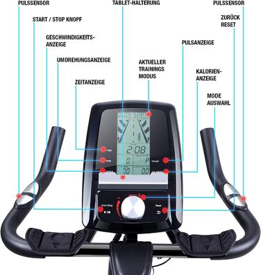 Велотренажер Sportstech SX200 з маховиком 22 кг, домашній ергометр із підтримкою мультіплеєр APP, для кардіо та витривалості