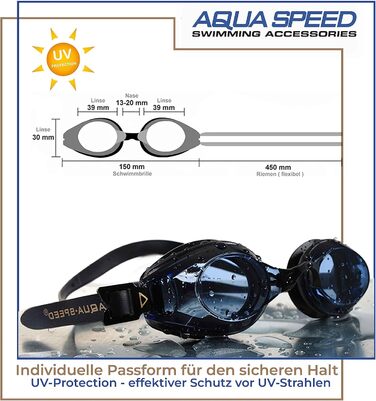 Плавальні окуляри Aqua Speed Lumina з діоптріями для дорослих, короткозорість, чорні, тоновані лінзи, індивідуальний вибір діоптрій для кожного ока