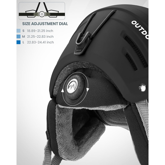 Шолом OutdoorMaster Kelvin II унісекс для гірськолижного спорту та сноуборду, чорний мат, вентиляція, 54-58 см