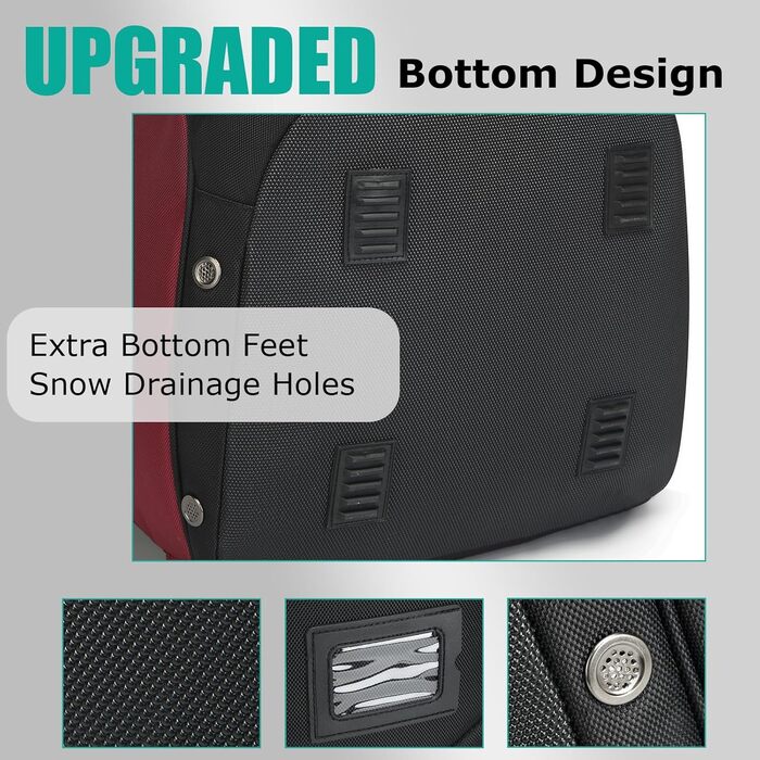Сумка для лижних черевиків з відділенням для шолома, 65L, нейлон, рюкзак для лиж, роликів, ковзанів (червоний)