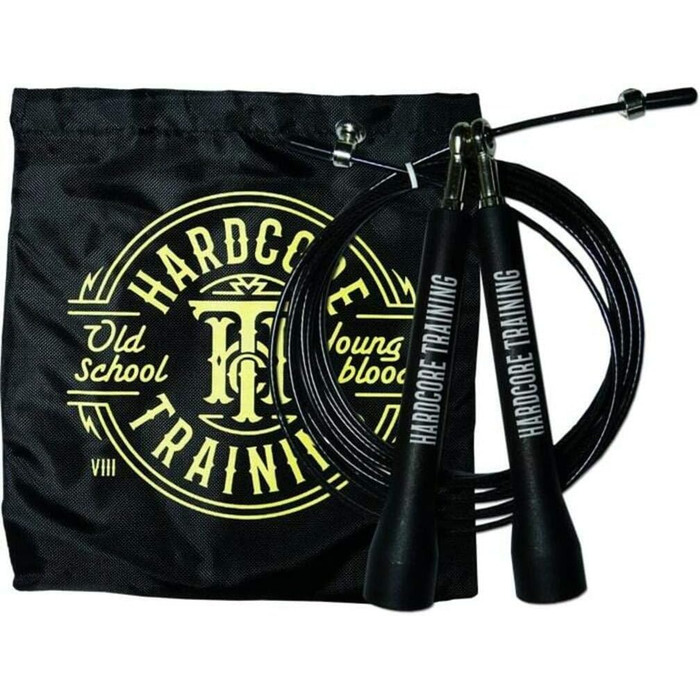 Скакалка для тренувань Hardcore Training чорного кольору - бокс, ММА, фітнес, кросфіт для чоловіків та жінок