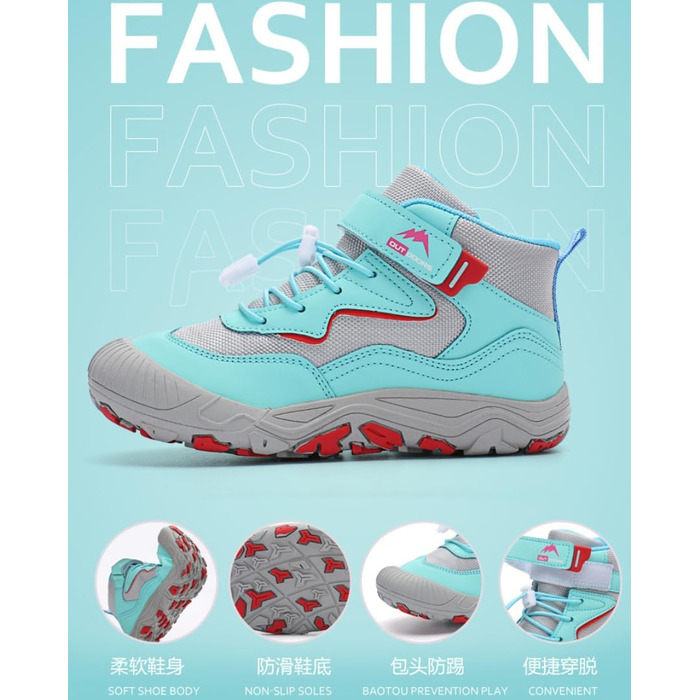 Дитячі трекінгові черевики Barefoot для хлопчиків та дівчаток, Zero Drop, широка передня частина, легкі, дихаючі, підошва не слизька, розміри 28-37 EU (05 Темно-синій, 32 EU)