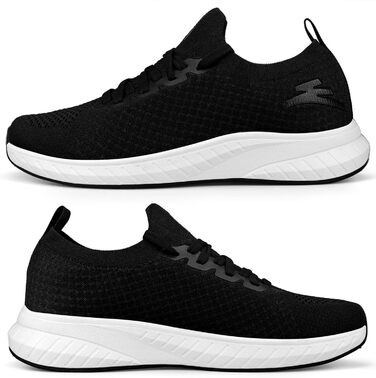 Жіночі спортивні кросівки для бігу та повсякденного носіння. Легкі, дихаючі, чорно-білі (36 EU)