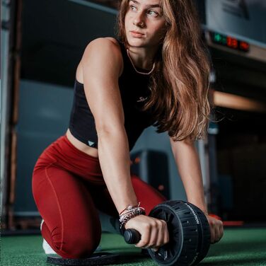 Колесо для пресу GORNATION з наколінниками, для тренування корпусу, компактне та міцне, Ø 16 см, стабільне, для пресу, спини та рівноваги