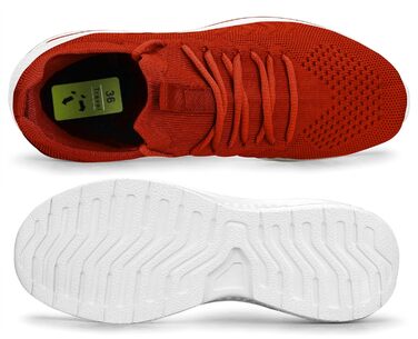 Жіночі кросівки для бігу та фітнесу. Зручні, дихаючі, з антиковзкою підошвою. Ідеальні для занять спортом, прогулянок та тренувань у залі. Колір: червоний, розмір: 38 EU