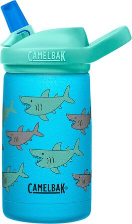 Дитяча термобутилка CamelBak Eddy+ із нержавіючої сталі, 350 мл, з малюнком акули, вакуумна ізоляція